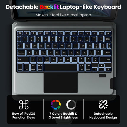 Nillkin Bumper Combo typecase Backlit Keyboard Case Type Case for Apple iPad 10th gen & 11th Gen 11"(A16)(2025) [Magnetic Detachable] Keyboard Protective Case with Multi-Touch Trackpad & Wireless Pencil Holder