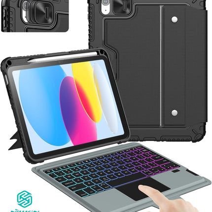 Nillkin Bumper Combo typecase Backlit Keyboard Case Type Case for Apple iPad 10th gen & 11th Gen 11"(A16)(2025) [Magnetic Detachable] Keyboard Protective Case with Multi-Touch Trackpad & Wireless Pencil Holder